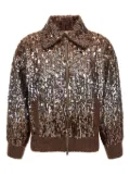 Brunello Cucinelli sequin-embellished cardigan - Brown