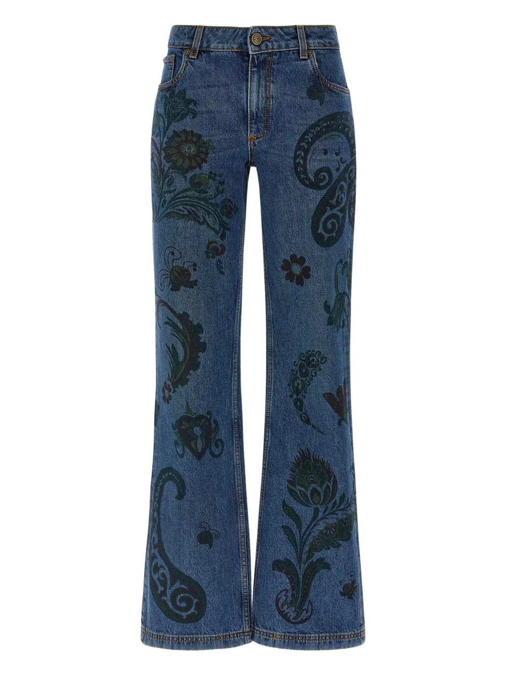 ETRO Jeans met paisley-print Blauw