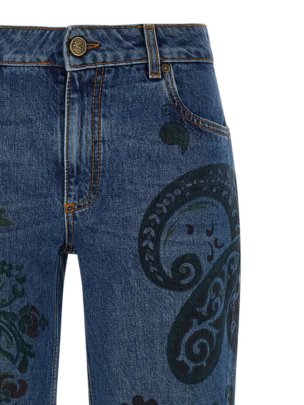 ETRO Jeans met paisley-print Blauw