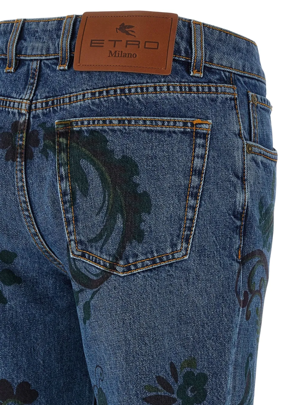 ETRO Jeans met paisley-print Blauw