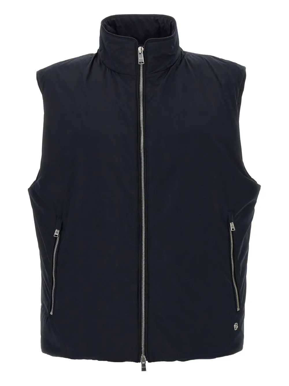 BOSS padded high-neck waistcoat Blauw