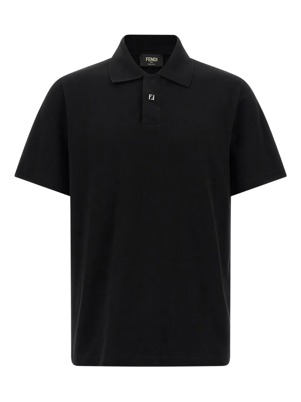 FENDI FF detail piqué polo shirt - Black