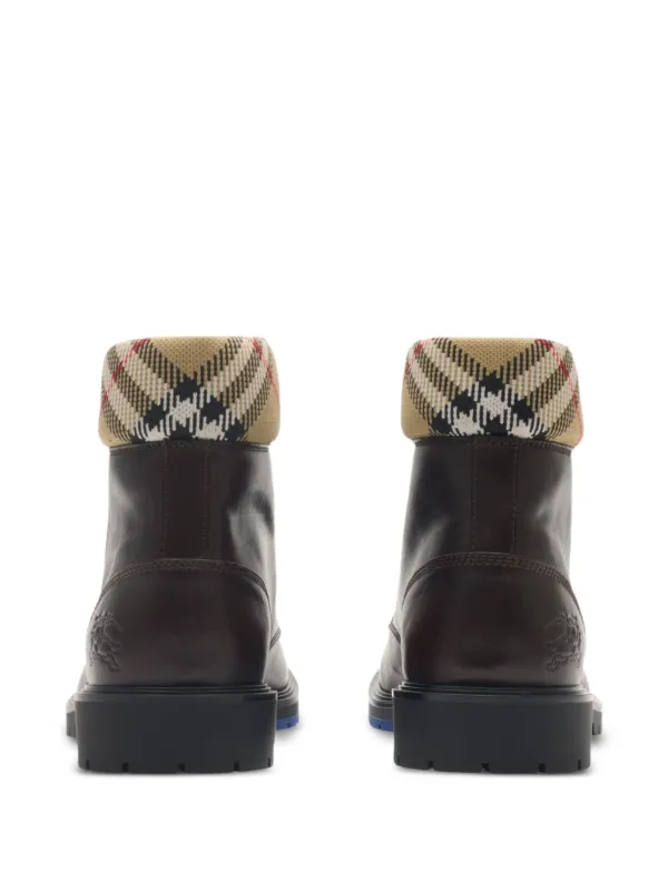 Burberry Rogue Leather Combat Boots | Brown | FARFETCH