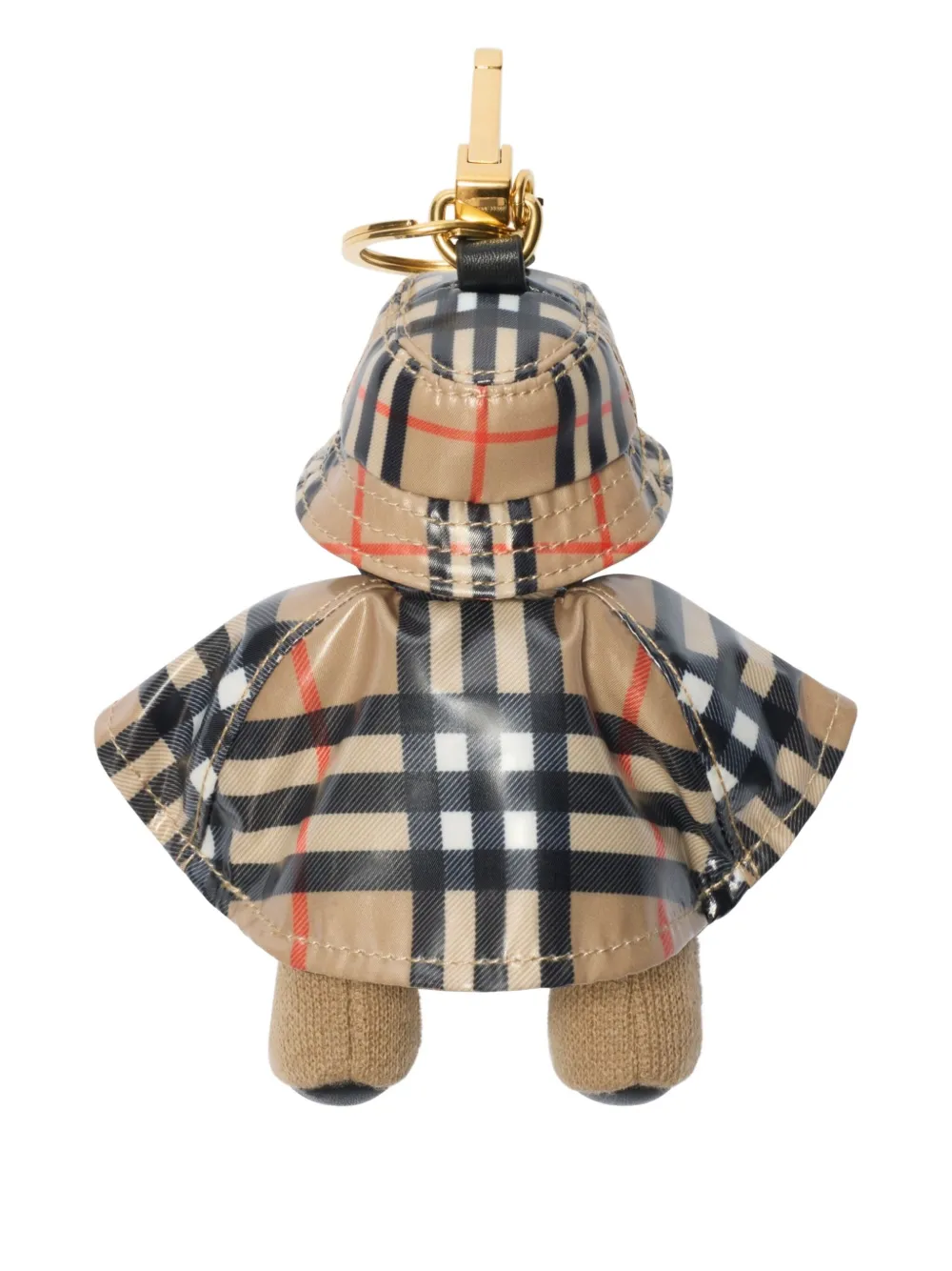 Burberry Thomas Bear Check-pattern Keyring In Neutral
