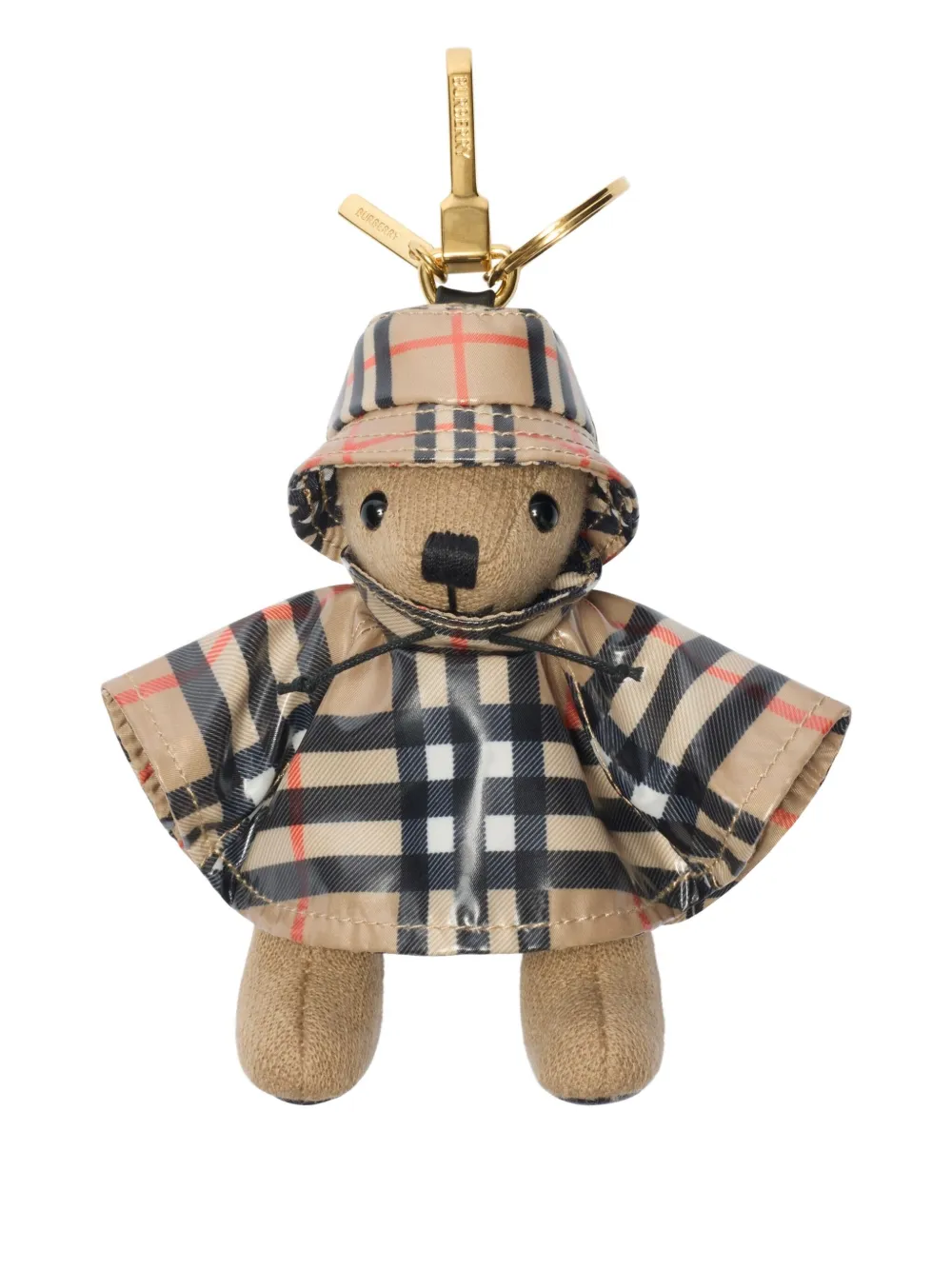 Burberry Thomas Bear Check-pattern Keyring In Neutral