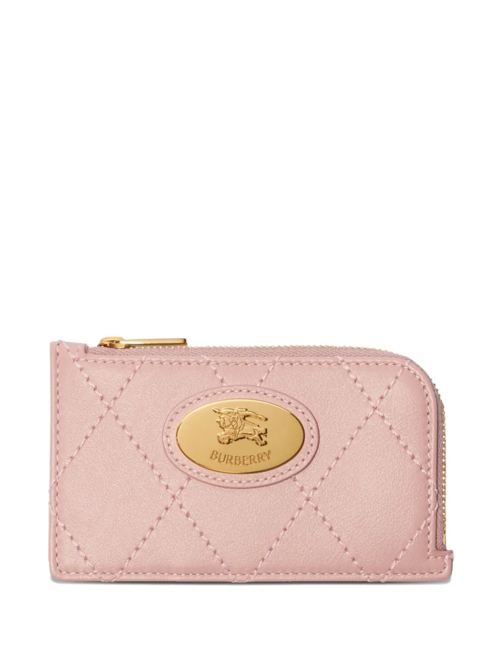 Burberry Quilted Equestrian Knight-stamp Card Holder In Pink