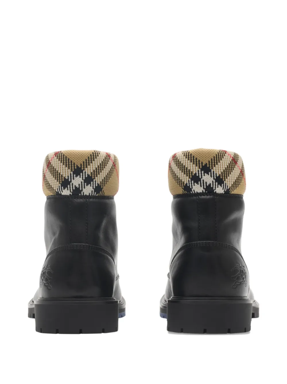 Burberry Leather Rogue Combat Boots In Brown