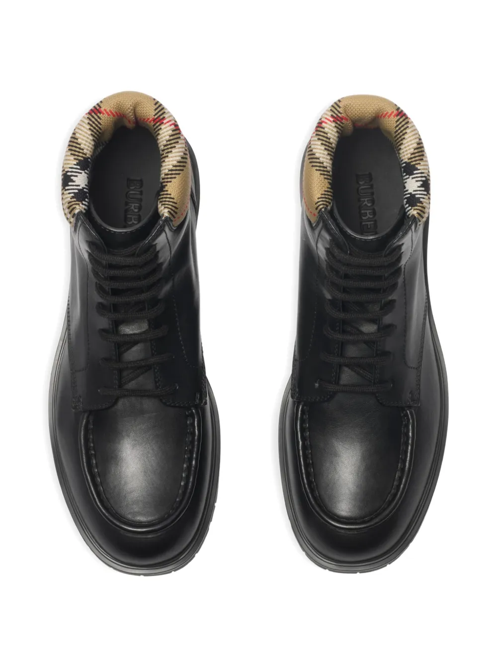 Burberry Leather Rogue Combat Boots In Brown