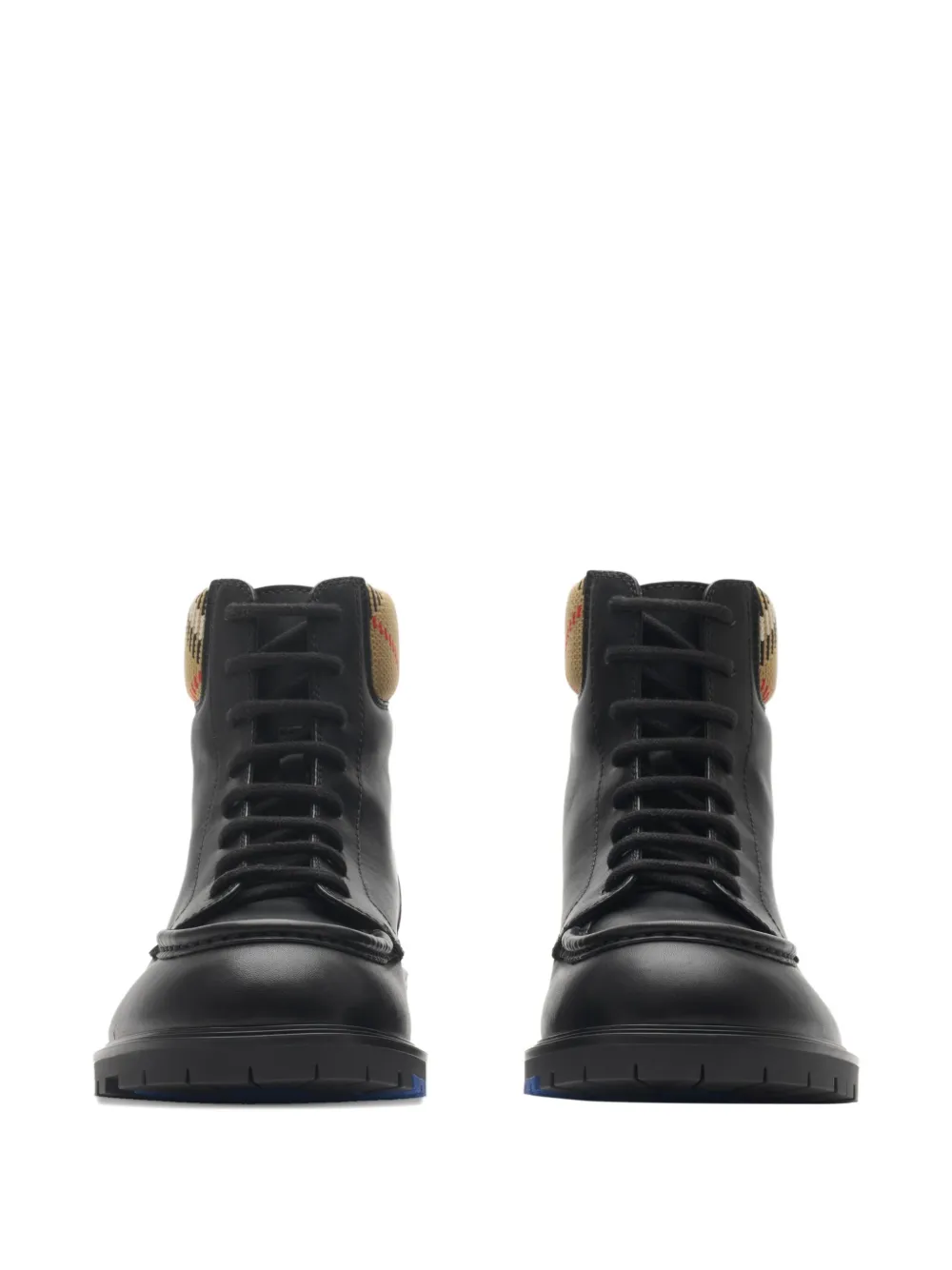 Burberry Leather Rogue Combat Boots In Brown