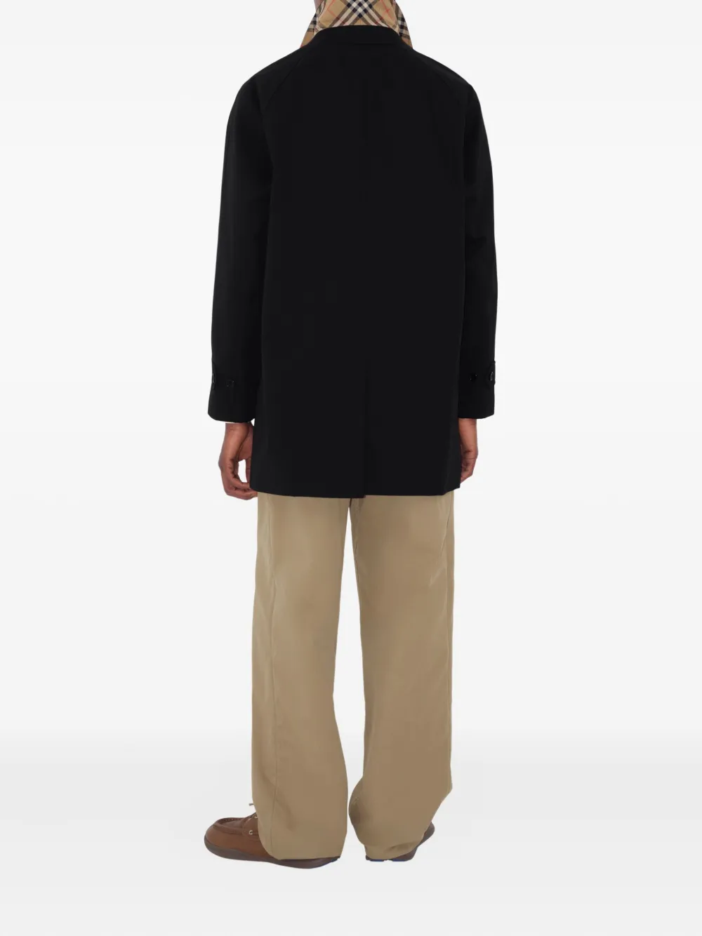 Burberry Katoenen trenchcoat met raglan mouwen Zwart