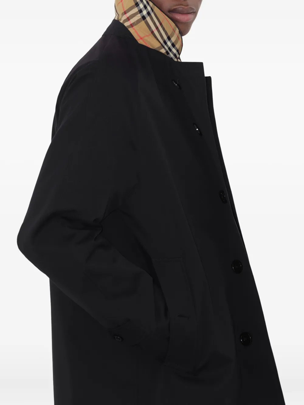 Burberry Katoenen trenchcoat met raglan mouwen Zwart