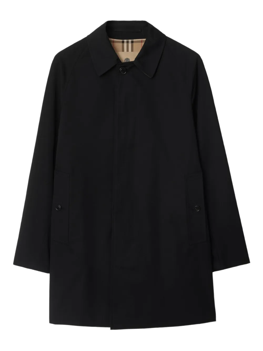 Burberry raglan-sleeve button trench coat | Black | Image 1