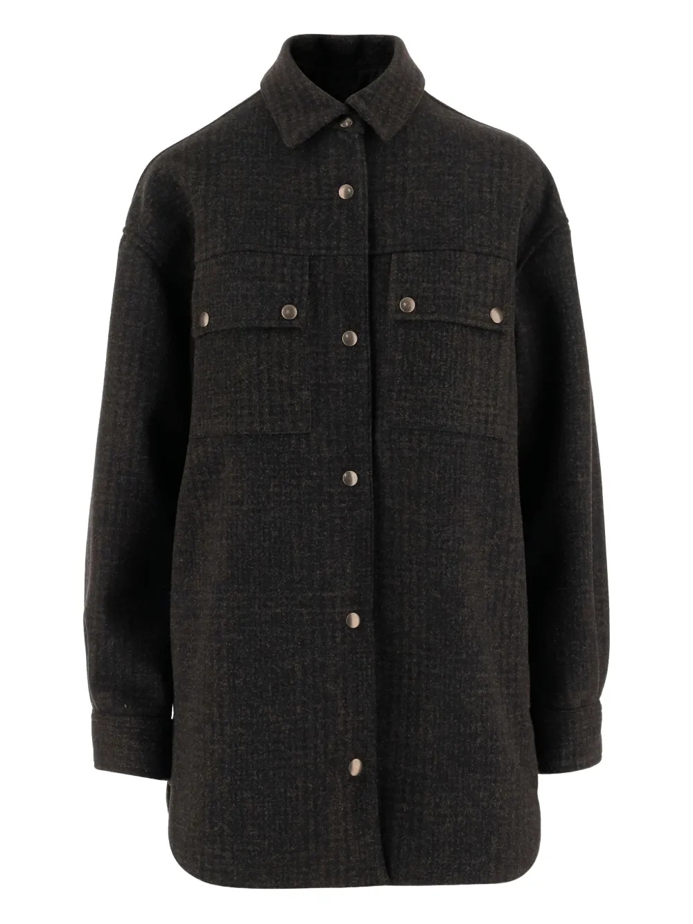 F.It button-fastening flap-pocket shirt | Brown | Image 1