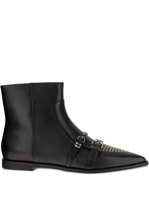 PINKO buckle-detail pointed-toe boots