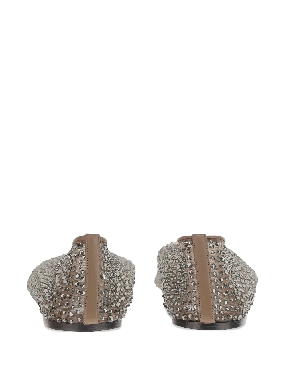 Le Monde Beryl Ballerina's met kristallen Beige