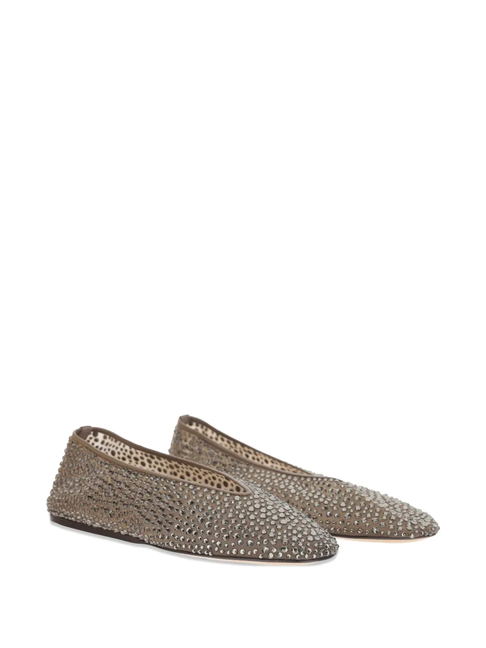 Le Monde Beryl Ballerina's met kristallen - Beige