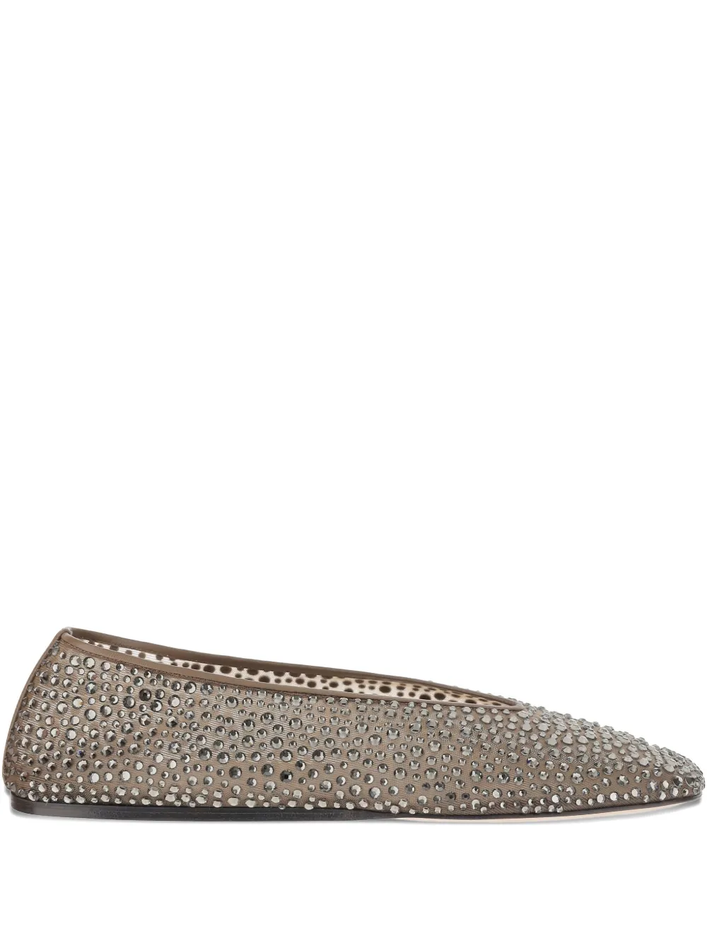 Le Monde Beryl crystal-embellished ballet flats Neutrals