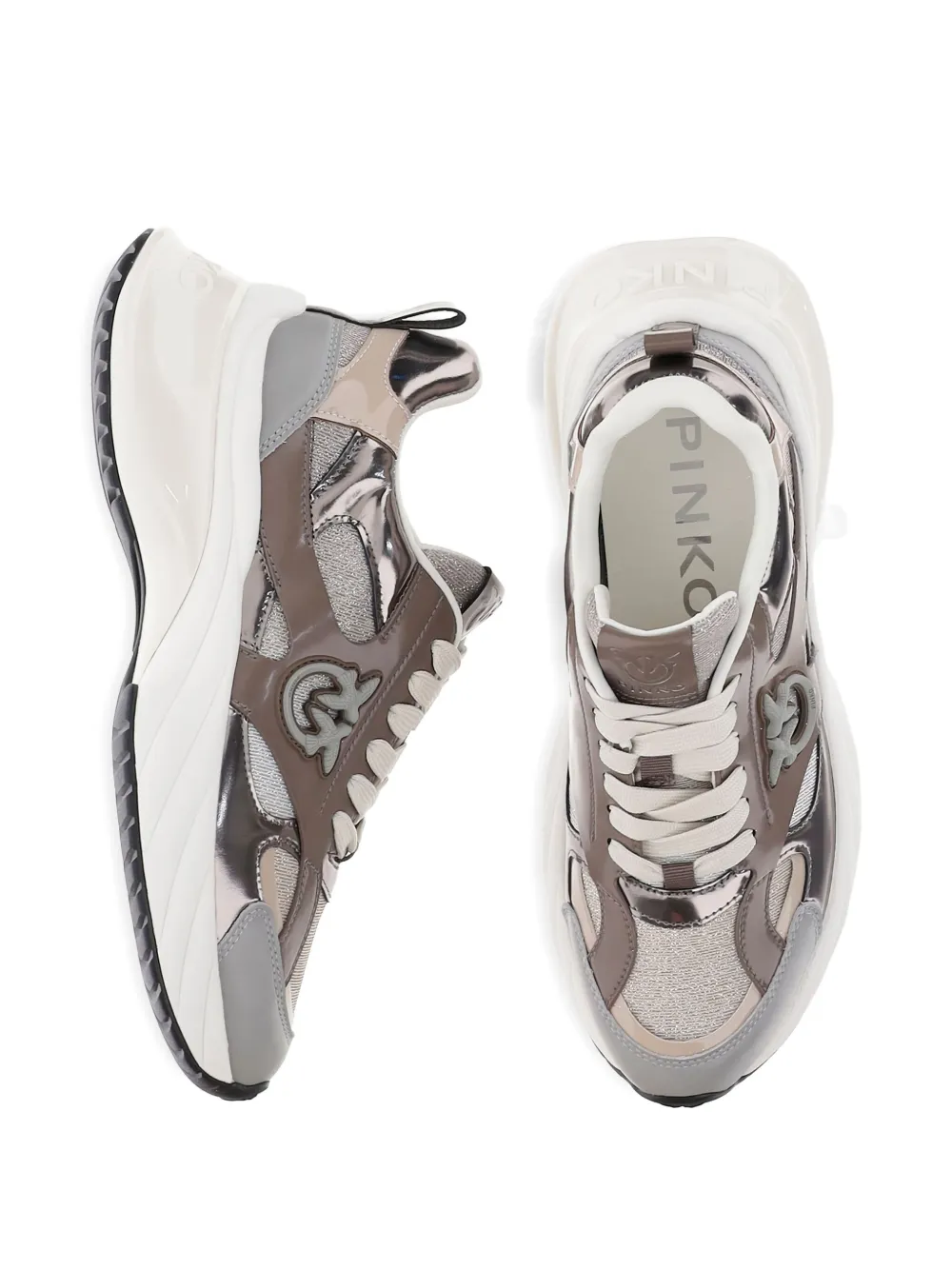 PINKO Sneakers met metallic vlakken Bruin