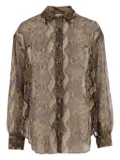 ASPESI python-print buttoned shirt - Brown