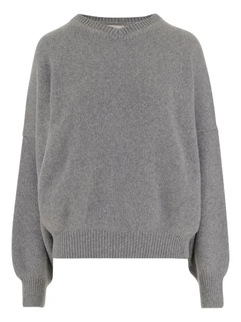 KHAITE V-neck ribbed cashmere sweater
