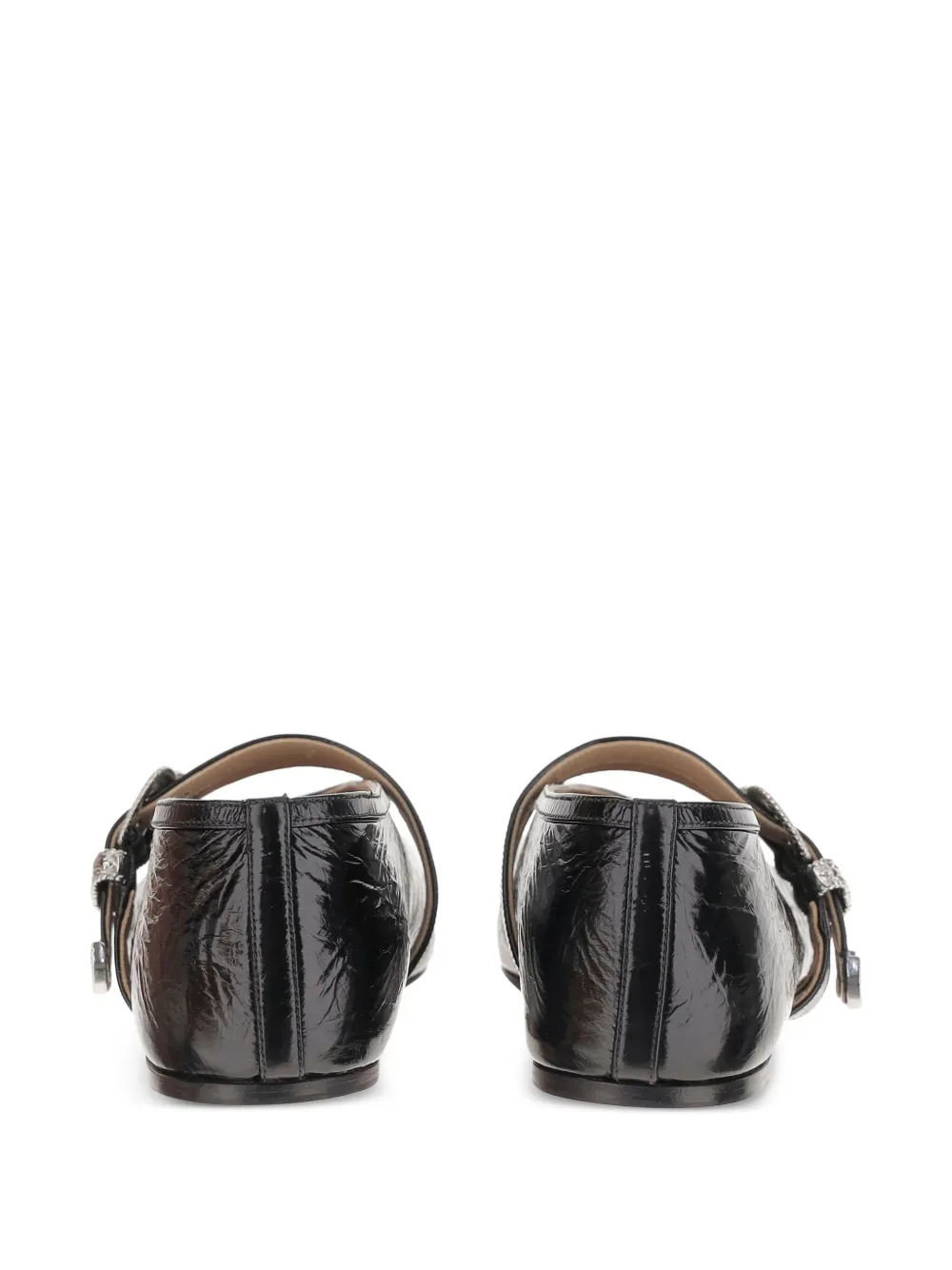 Le Monde Beryl buckle-detail leather flats Black