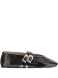 Le Monde Beryl buckle-detail leather flats - Black