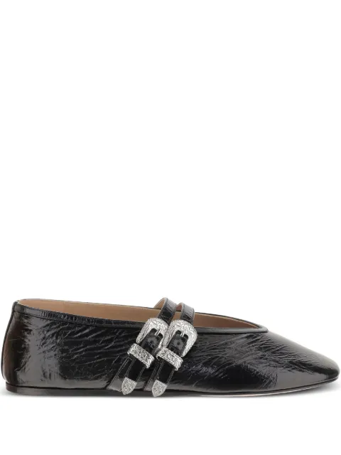 Le Monde Beryl buckle-detail leather flats