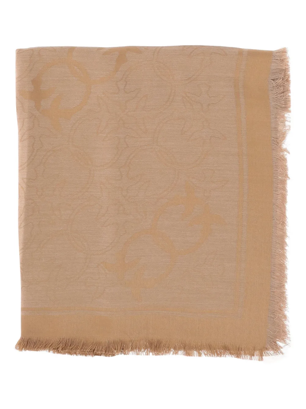 PINKO birds-print fringed-edges scarf - ニュートラル PINKO birds-print fringed-edges scarf - ニュートラル