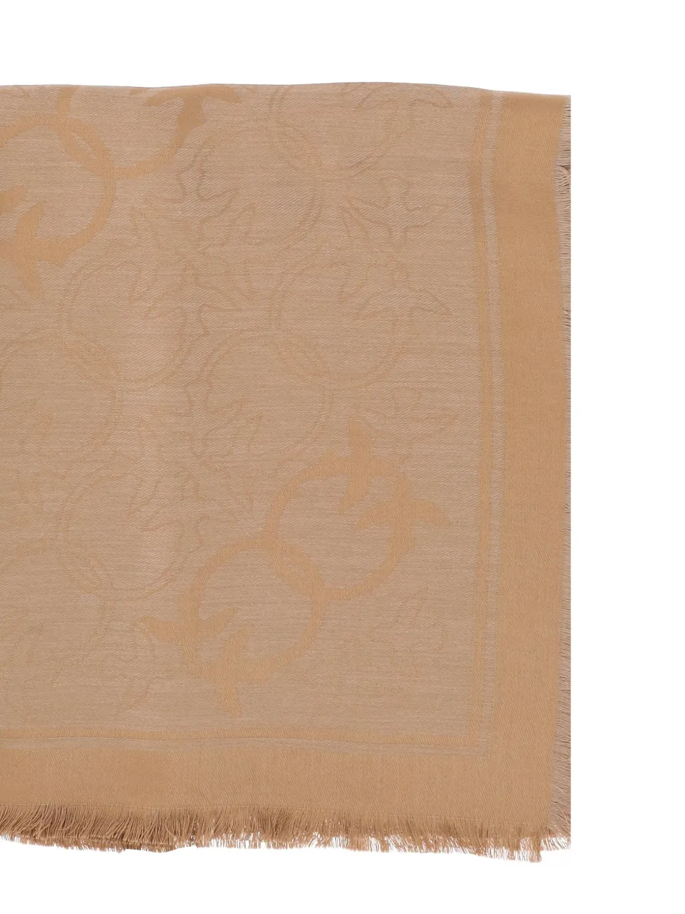 PINKO Sjaal met vogelprint en franje Beige