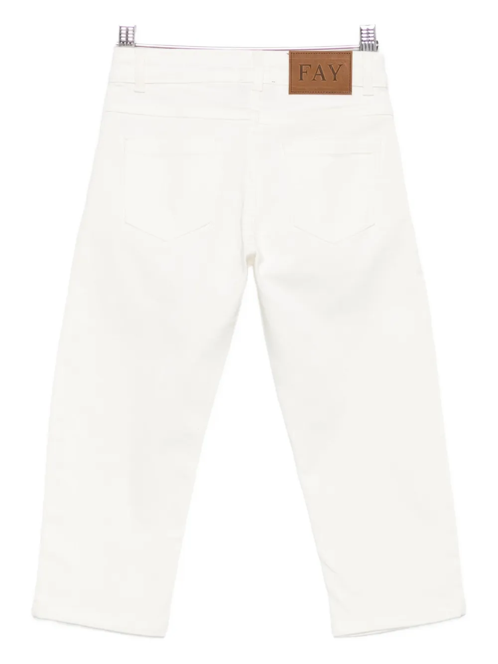 Fay Logo-patch Trousers In White
