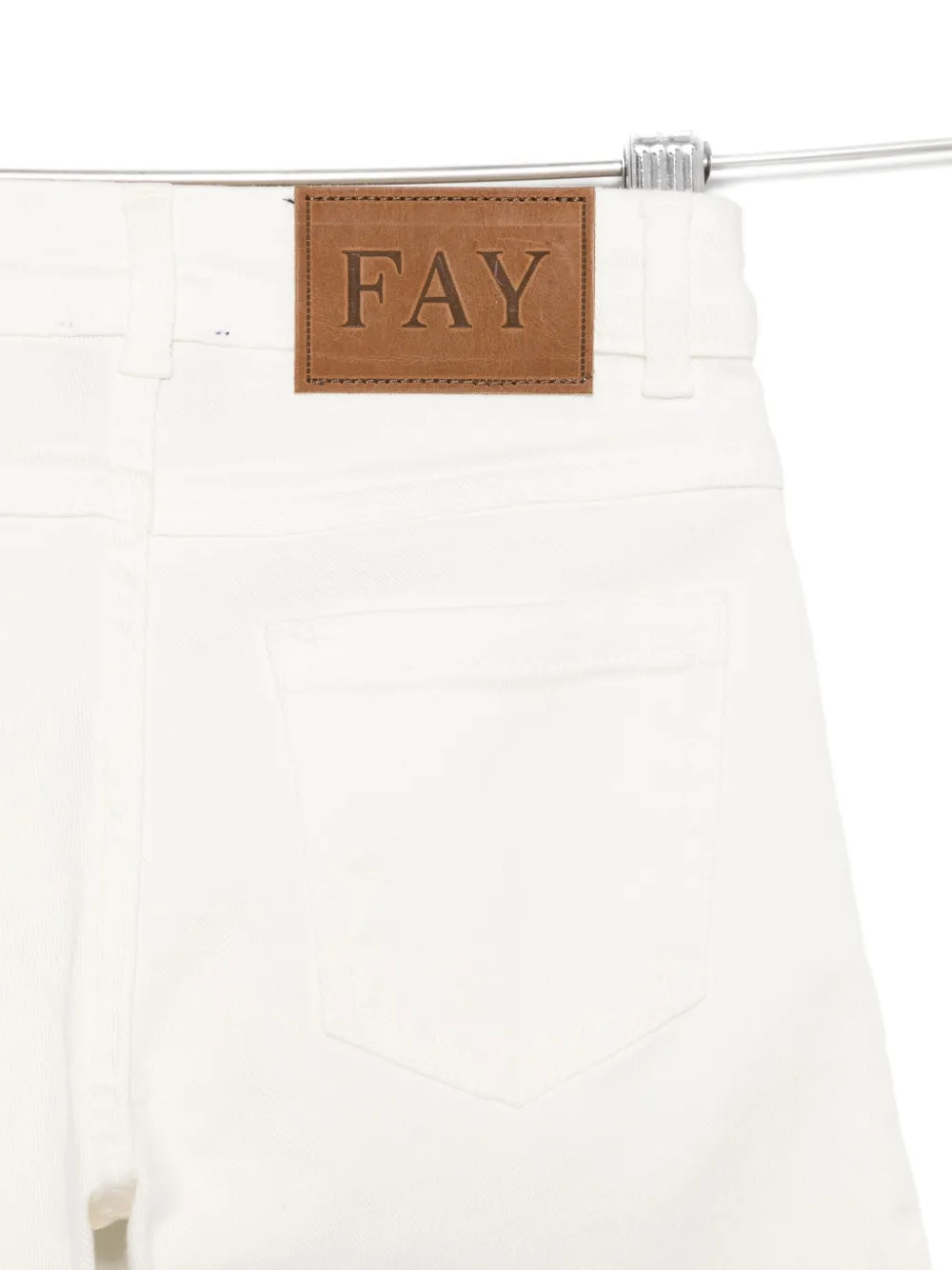Fay Logo-patch Trousers In White