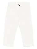 Fay Kids logo-patch trousers - White