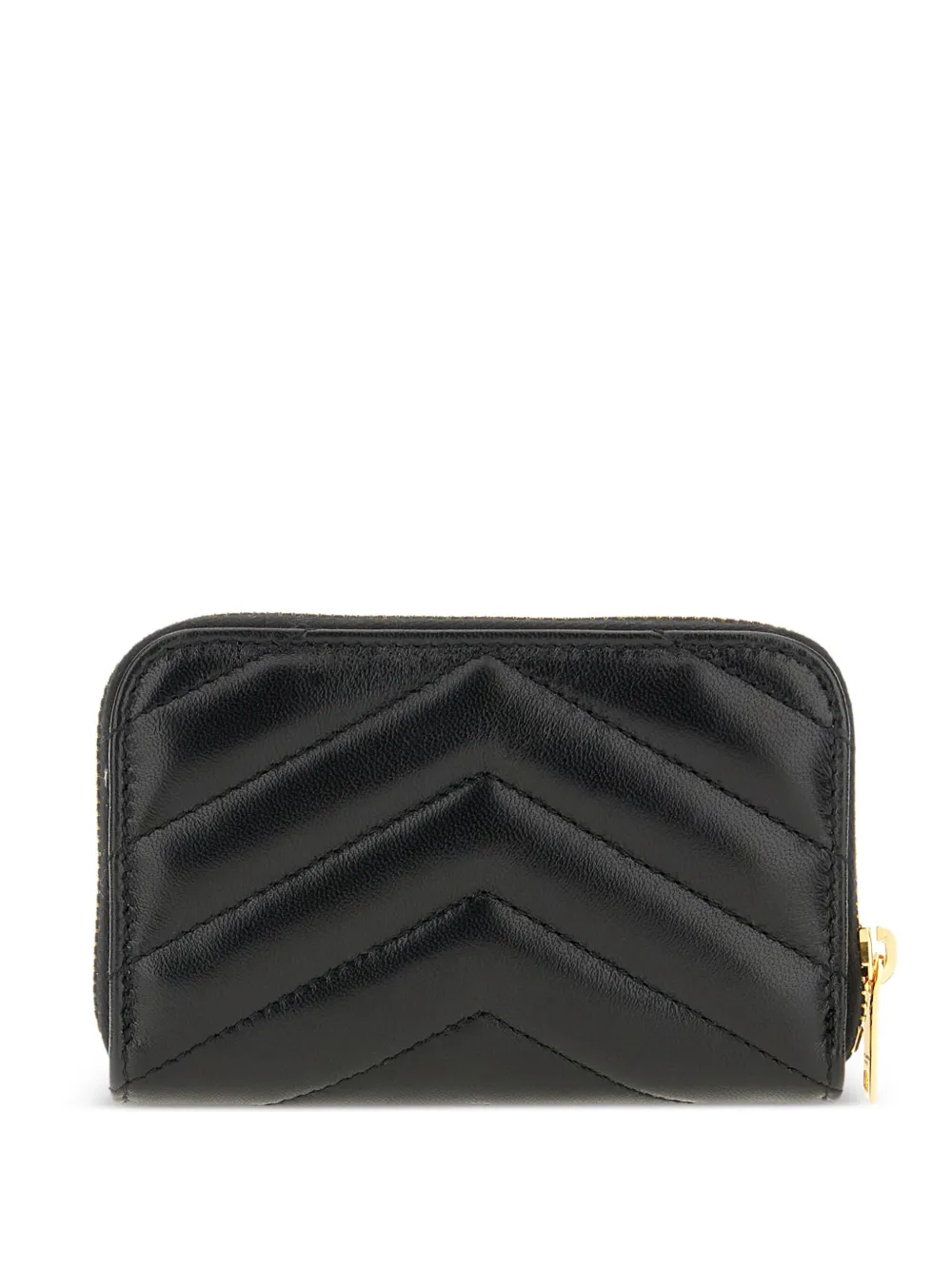Saint Laurent Cassandra gewatteerde leren portemonnee met rits Zwart