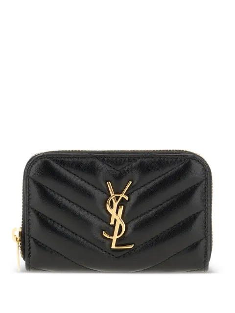 Saint Laurent Cassandre quilted-leather zip wallet