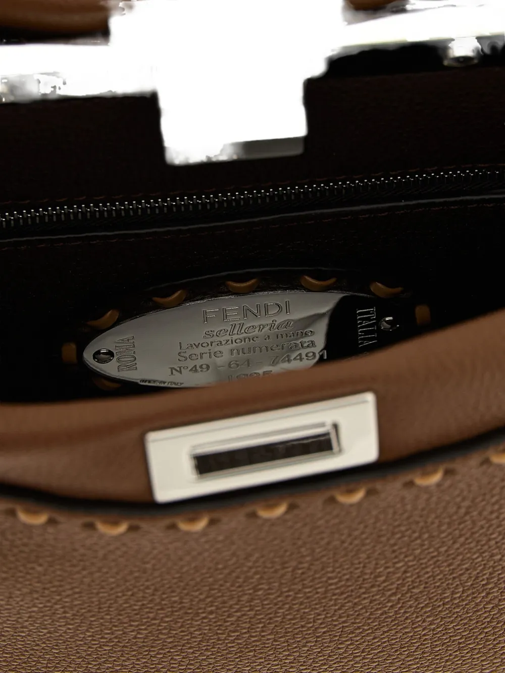 FENDI Peekaboo Selleria handtas Bruin