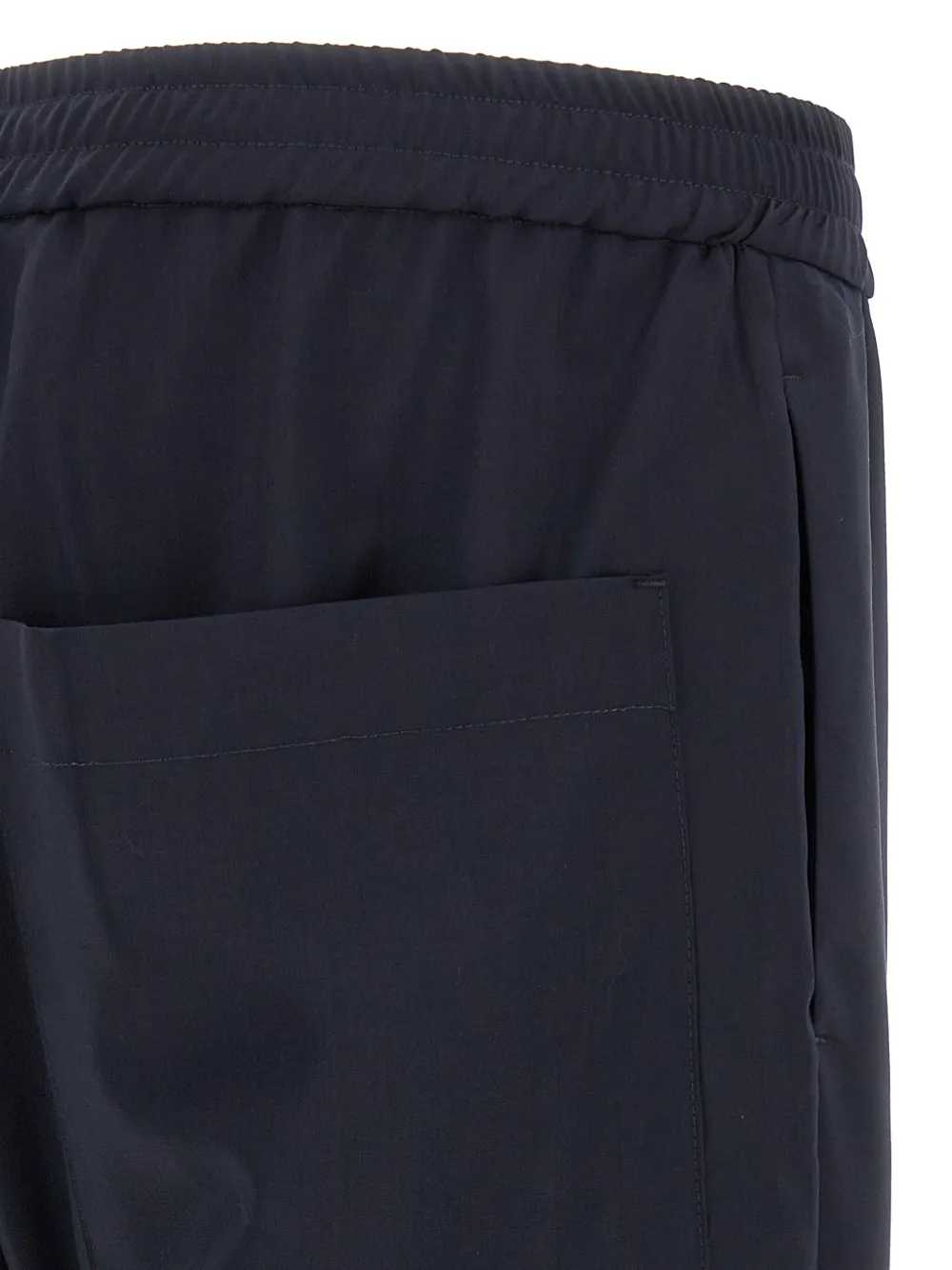 Barena Venezia Elastic Waistband Trousers With Back And Side Pockets In Blue