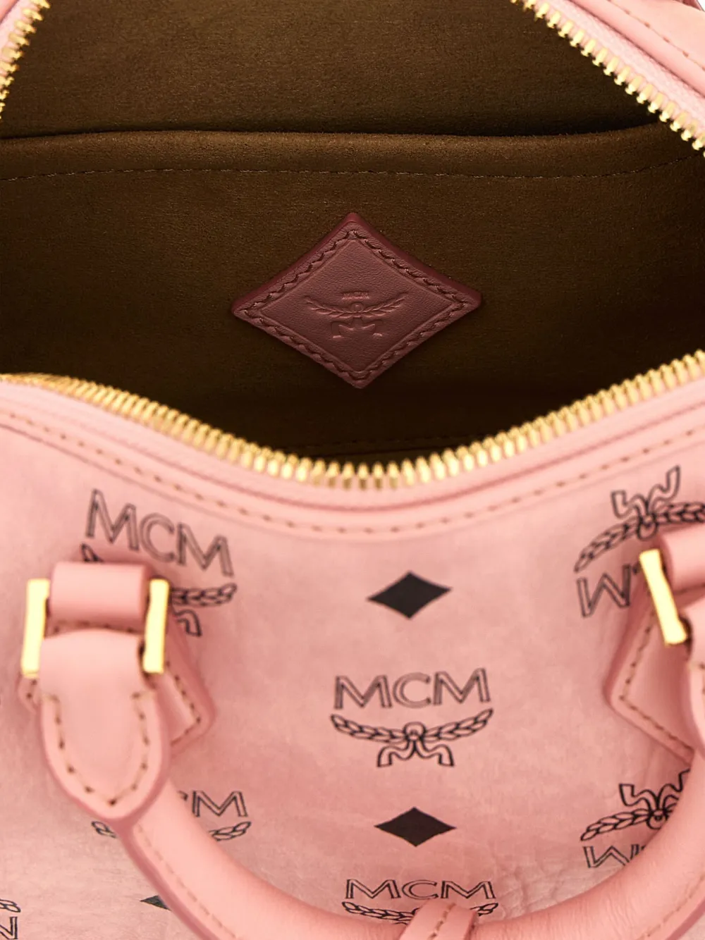 MCM Ella Boston shopper met monogram Roze