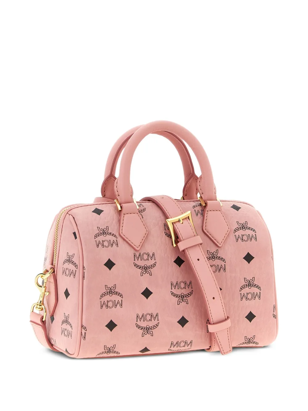 MCM Ella Boston shopper met monogram Roze