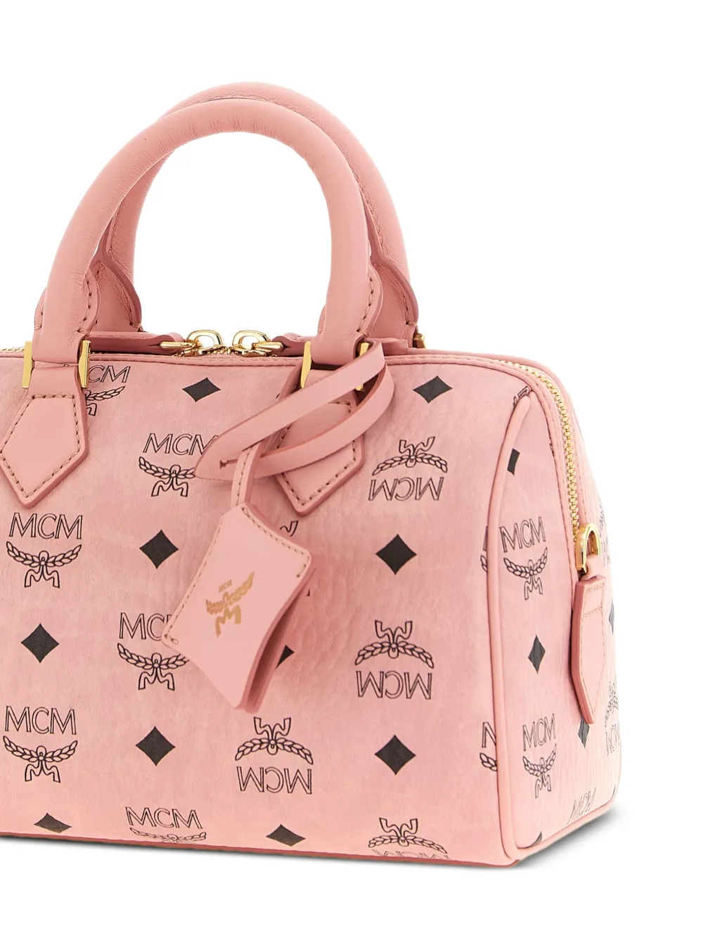 MCM Ella Boston shopper met monogram Roze