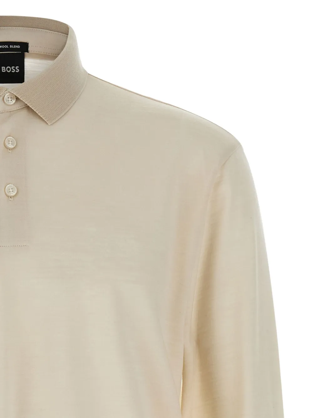 BOSS long-sleeve polo shirt Beige