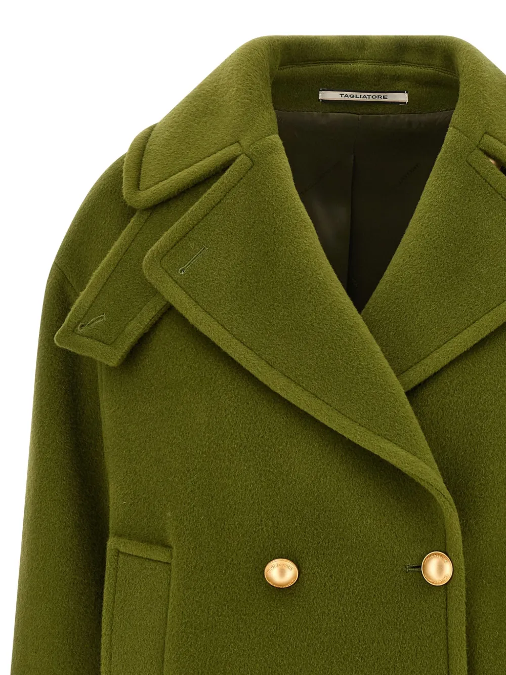 Tagliatore Jas met dubbele rij knopen van mohair-wolblend Groen