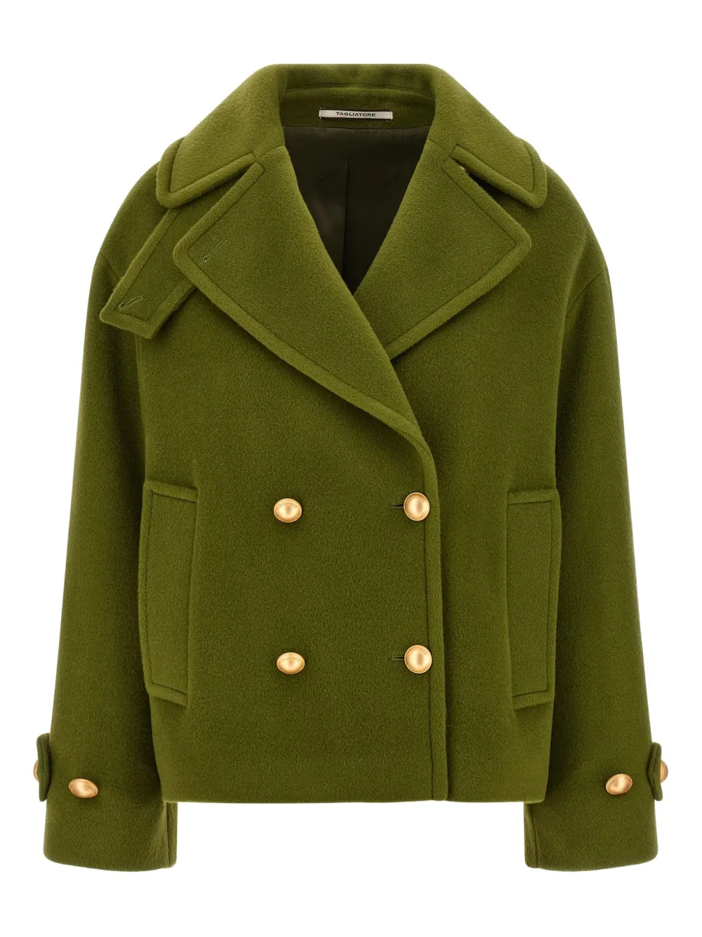 Tagliatore Jas met dubbele rij knopen van mohair-wolblend Groen