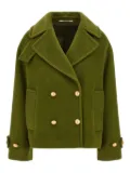 Tagliatore double-breasted mohair-wool blend coat - Green
