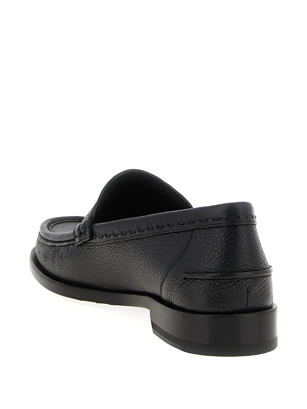 FENDI FF metal leather loafers Black