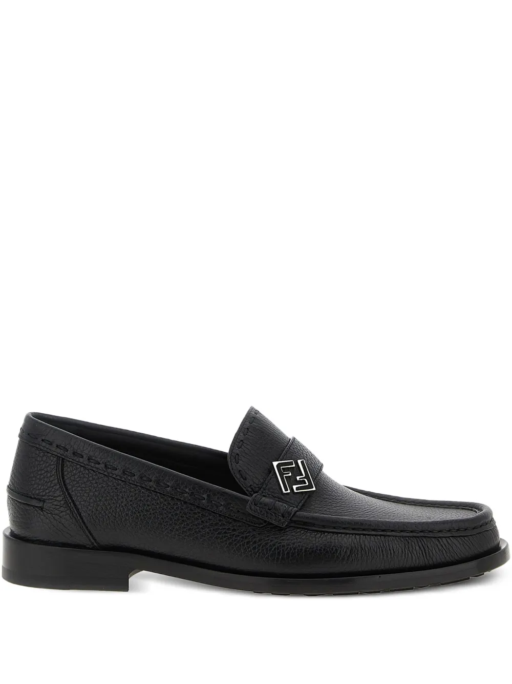 FENDI FF metal leather loafers - ブラック FENDI FF metal leather loafers - ブラック