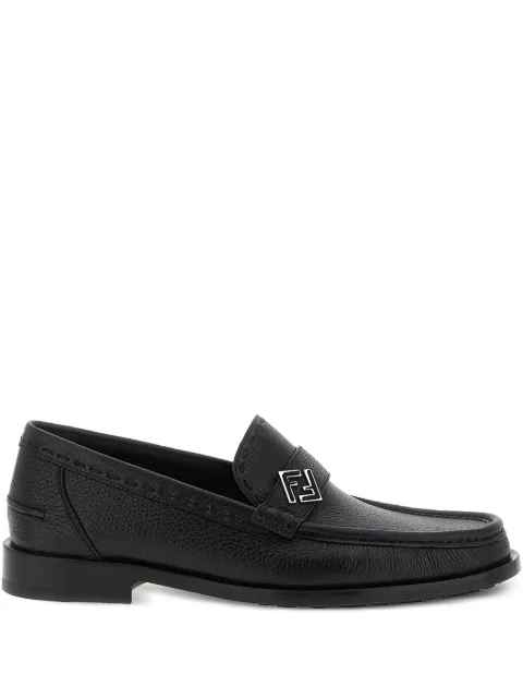 FENDI FF metal leather loafers
