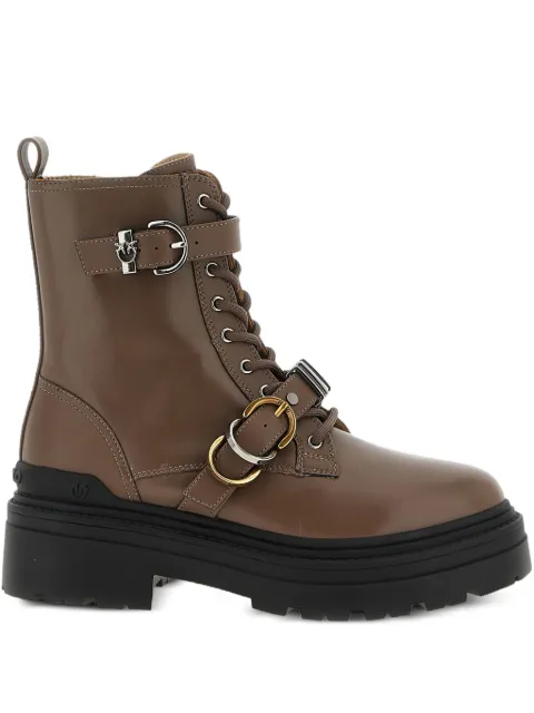 PINKO buckle-strap lace-up boots