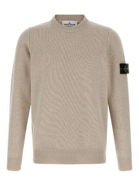 Stone Island logo-badge crew-neck sweater