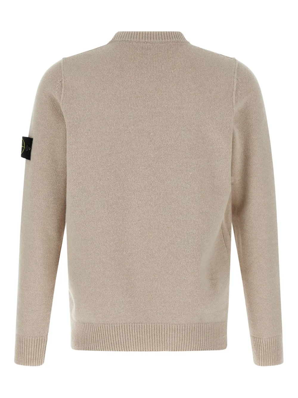 Stone Island Trui met ronde hals en logopatch Beige