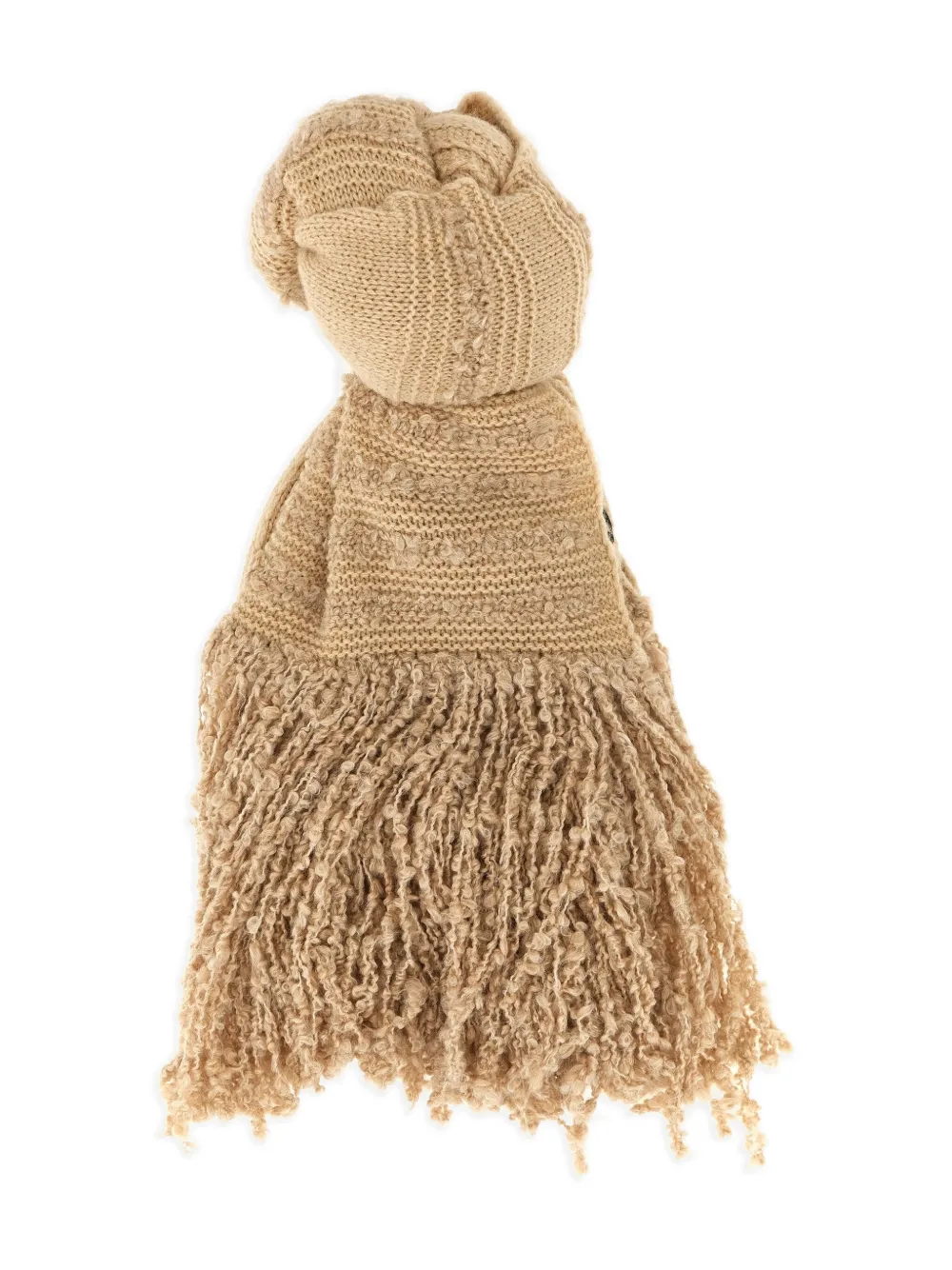 Fabiana Filippi Bouclé sjaal met franje Beige